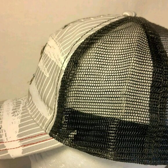 Universal Studios Cap Hat Gray Stripe Mesh Snap Back Florida Park Distressed - Picture 8 of 16